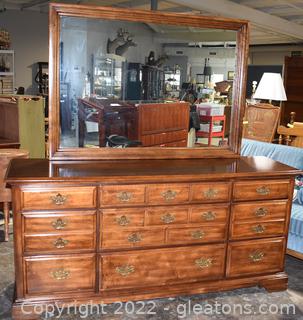 American of Martinsville 9 Drawer Dresser with Mirror